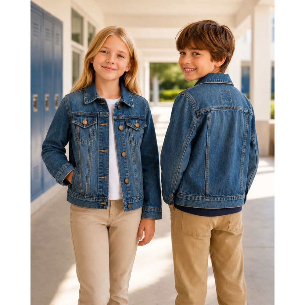GapKids Denim Jacket Size M Blue Jean Trucker Jacket Unisex Boys Girls Classic